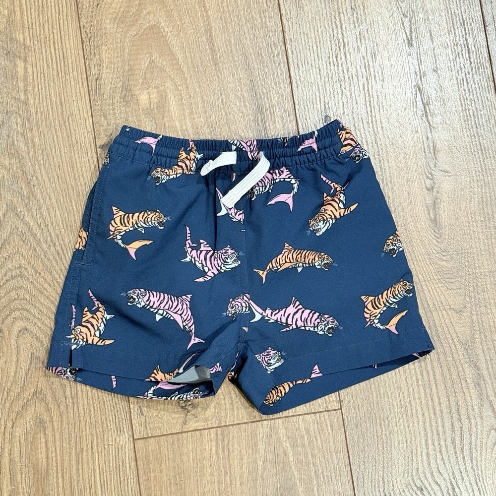 Chubbies Youth Swim Trunks King of the Seas Tiger Shark Size 3T Toddler Trunk